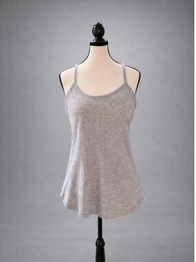 Chaser Heather Gray Racerback Tank Top | Soft Drapey Basic | Size Small